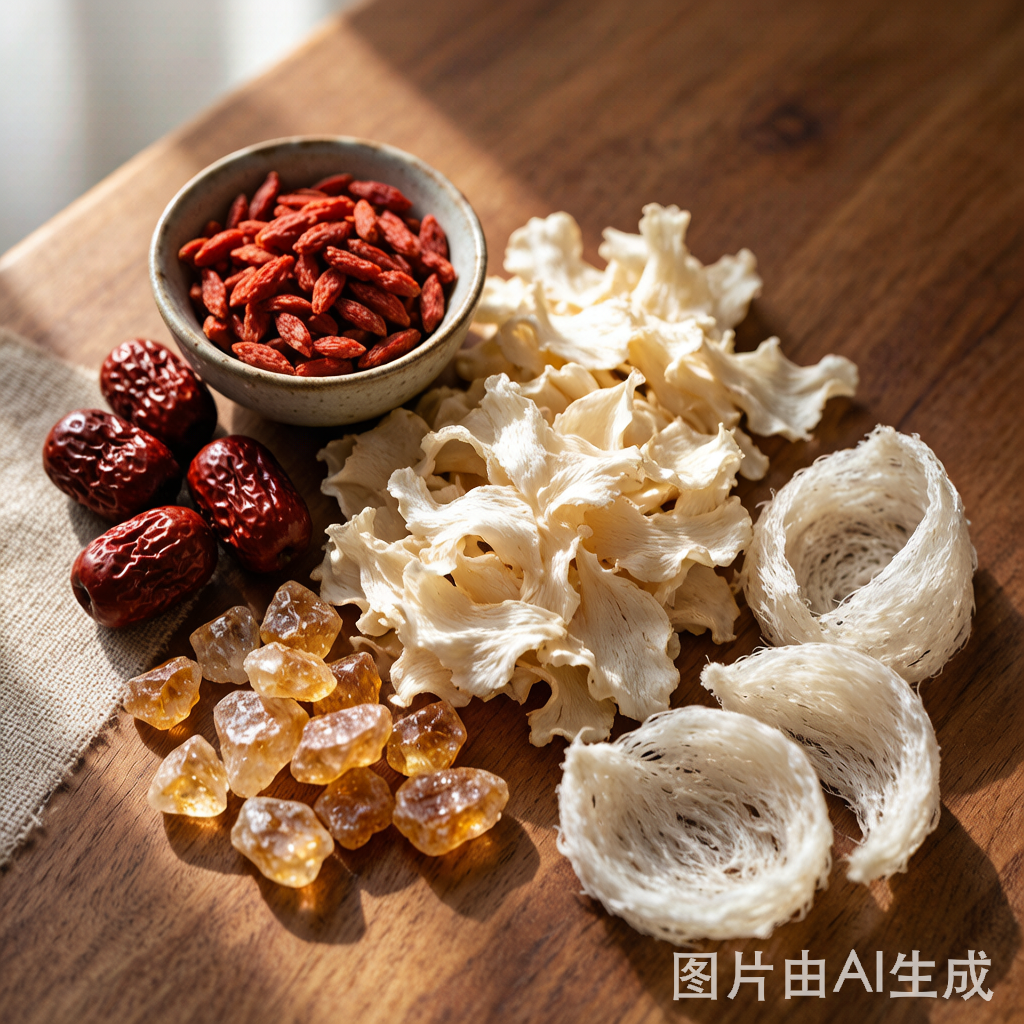 吉美严选严选食材：红枣、枸杞、银耳、冰糖、燕窝真实实拍
